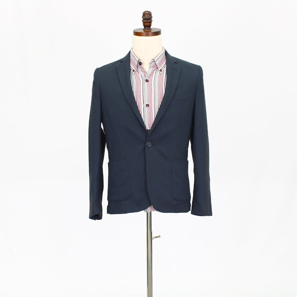 Montego 34R Gray Solid 2-Button Sport Coat Blazer Jacket P495